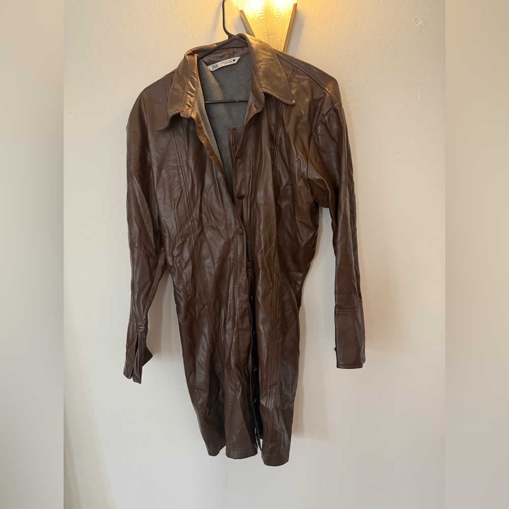 Zara Chocolate Leather Jacket